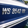 Super Wake Style Chrome Emblem Boat & Jet Ski Registration Lettering Kit 16 PCS