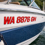 Boat Registration Decals | Domed Boat Registration Numbers | Sleek Red 16 PCS