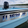 Boat Registration Decals | Domed Boat Registration Numbers | Sleek Blue Shade Custom