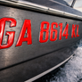 Boat Registration Decals | Domed Boat Registration Numbers | Sleek Red 16 PCS
