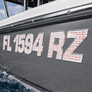 Domed Boat Registration Numbers – Raised Marine-Grade Decals | Fish Style Custom