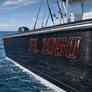 Boat Registration Stickers - Domed Carbon Fiber Numbers with Red Trim Custom