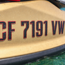Boat Registration Stickers - Domed Carbon Fiber Numbers with Red Trim Custom