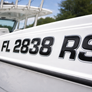 Boat Registration Numbers 3 Inch β Raised 3D Domed Marine Decals, Pre-Aligned, Weatherproof 16 PCS KIT