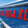 Boat Registration Decals | Domed Boat Registration Numbers | Sleek Red 16 PCS