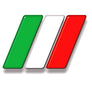 Italy Flag Raised Clear Domed Lens Decal 2.25" x 1.2"
