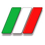 Italy Flag Raised Clear Domed Lens Decal 2.25" x 1.2"