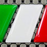 Italy Flag Raised Clear Domed Lens Decal 2.25" x 1.2"