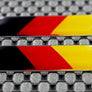 Germany Flag Raised Clear Domed Lens Decal Set Left and Right Slanted 2"x 0.5"