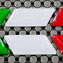 Italy Flag Raised Clear Domed Lens Slanted Decal Set ( Left & Right) 3"x 0.5"