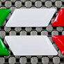 Italy Flag Raised Clear Domed Lens Slanted Decal Set ( Left & Right) 3"x 0.5"
