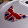 England UK Union Jack Flag Triumph Raised Clear Domed Lens Decal V Shape