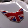 England UK Union Jack Flag Triumph Raised Clear Domed Lens Decal V Shape