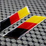 Germany Flag Raised Clear Domed Lens Decal Set Left and Right Slanted 2"x 0.5"