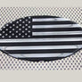 USA Flag Monochrome Raised Clear Domed Lens Decal Oval 6"x 3.5"