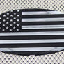 USA Flag Monochrome Raised Clear Domed Lens Decal Oval 6"x 3.5"