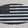 USA Flag Monochrome Raised Clear Domed Lens Decal Oval 6"x 3.5"