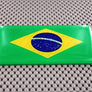 Brazil Flag Raised Clear Domed Lens Decal