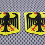 Germany Flag Crest Raised Clear Domed Lens Decal 2"x 2.36"