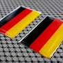 Germany Flag Raised Clear Domed Lens Decal Set 2"x 1.2"