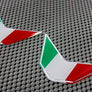 Italy Flag Chrome Outline Raised Clear Domed Lens Decal Set V Emblem