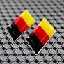 Germany Flag Raised Clear Domed Lens Decal Set Slanted 1.3"x 0.5"