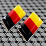 Germany Flag Raised Clear Domed Lens Decal Set Slanted 1.3"x 0.5"