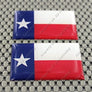 Texas Lone Star Flag Raised Clear Domed Lens Decal Set