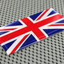 England UK Union Jack Flag Raised Clear Domed Lens Decal 4" x 2"