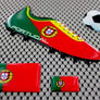 Portugal Euro Cup Soccer Shoe Raised Clear Domed Lens Decals (4 Piece Set)