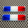 France Flag Raised Clear Domed Lens Decal Set 2.3"x 0.73"
