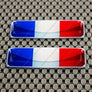 France Flag Raised Clear Domed Lens Decal Set 2.3"x 0.73"