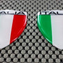 Italy Italia Flag Raised Clear Domed Lens Decal Set 1.6"x 2.16"