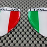 Italy Italia Flag Raised Clear Domed Lens Decal Set 1.6"x 2.16"