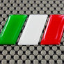 Italy Flag Raised Clear Domed Lens Decal 2.25" x 1.2"