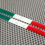 Italy Flag Raised Clear Domed Lens Decal Set 5"x 0.5"