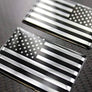 USA Flag Monochrome Raised Clear Domed Lens Decal Set (Left & Right) 3.75"x 2"