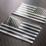 USA Flag Monochrome Raised Clear Domed Lens Decal Set (Left & Right) 3.75"x 2"