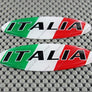 Italy Italia Flag Raised Clear Domed Lens Decal Set Oval 3"x 1.25"