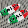 Italy Italia Flag Raised Clear Domed Lens Decal Set Oval 3"x 1.25"