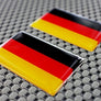 Germany Flag Raised Clear Domed Lens Decal Set 2"x 1.2"