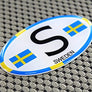Sweden Flag Raised Clear Domed Lens Decal Oval