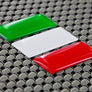 Italy Flag Raised Clear Domed Lens Decal 2.25" x 1.2"
