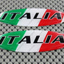 Italy Italia Flag Raised Clear Domed Lens Decal Set Oval 3"x 1.25"