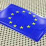 European Union Flag Raised Clear Domed Lens Decal