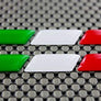 Italy Flag Raised Clear Domed Lens Slanted Decal Set 3" x 0.5"