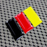 Germany Flag Raised Clear Domed Lens Decal 2.25"x 1.2"