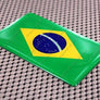 Brazil Flag Raised Clear Domed Lens Decal