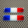France Flag Raised Clear Domed Lens Decal Set 2.3"x 0.73"