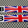 England Union Jack Flag Raised Clear Domed Lens Decal Set 4"x 1"